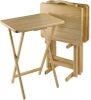 Winsome Wood TV Table Set, Rectangular Pine Wood, Five Piece