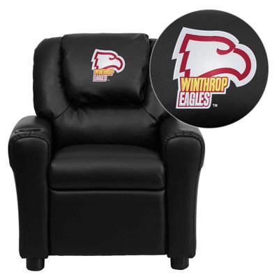 Winthrop University Eagles Embroidered Black Vinyl Kids Recliner - DG-ULT-KID-BK-45031-EMB-GG