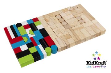 Wooden Block - 100 Pcs in Multi-Color - KidKraft Furniture - 63242