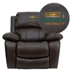 Wright State University Leather Rocker Recliner - MEN-DA3439-91-BRN-45036-A-EMB-GG