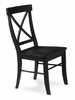 X-Back Chair with Solid Wood Seat (Set of 2) in Black - C46-613P