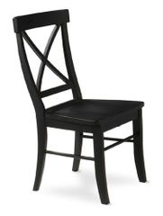 X-Back Chair with Solid Wood Seat (Set of 2) in Black - C46-613P