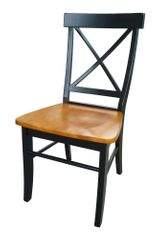 X-Back Chair with Solid Wood Seat (Set of 2) in Black / Cherry - C57-613P