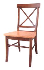 X-Back Chair with Solid Wood Seat (Set of 2) in Cinnamon / Espresso - C58-613P