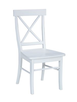 X-Back Chair with Solid Wood Seat (Set of 2) in Linen White - C31-613P
