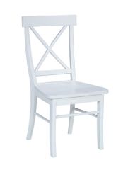X-Back Chair with Solid Wood Seat (Set of 2) in Linen White - C31-613P