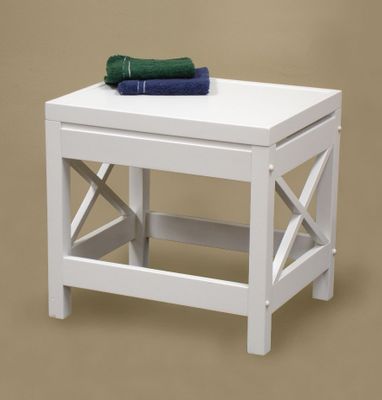 X-Frame Bathroom Stool in White - RiverRidge - 06-007