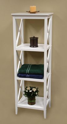 X-Frame Bathroom Towel Tower in White - RiverRidge - 06-001