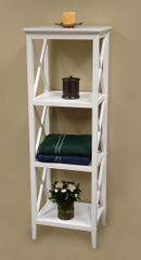 X-Frame Bathroom Towel Tower in White - RiverRidge - 06-001