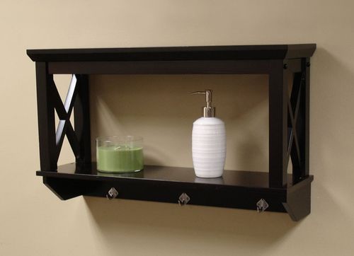 X-Frame Bathroom Wall Shelf in Espresso - RiverRidge - 06-006