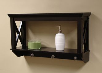 X-Frame Bathroom Wall Shelf in Espresso - RiverRidge - 06-006