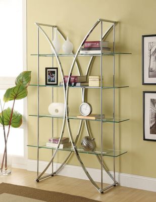 X-Motif Chrome Finish Bookshelf  - 910050