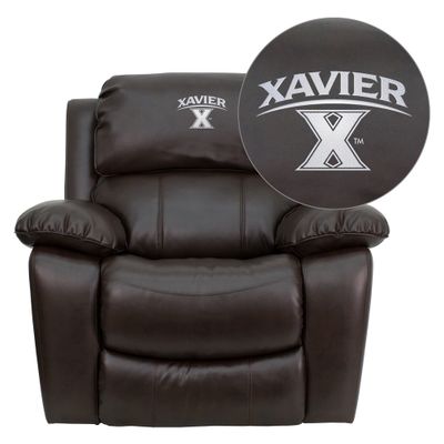 Xavier University Crusaders Leather Rocker Recliner - MEN-DA3439-91-BRN-45033-EMB-GG