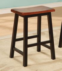Yates 24" Oak and Black Wooden Bar Stool - Set of 2 - 180129N