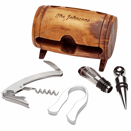 4 Piece Wine Tool Barrel