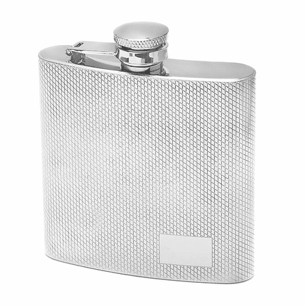 6 Ounce Diamond Finish Engraved Flask