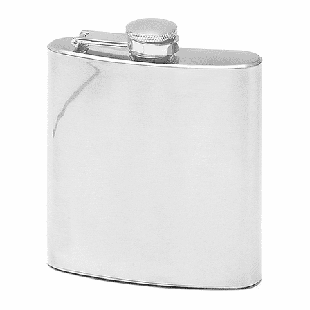 6 Ounce Polished Steel Engraved Flask