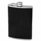 8 oz Black Leather Personalized Flask