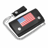 American Flag Theme Biker Wallet With Chain