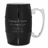 Anniversary Gifts  Steel Barrel Beer Mug - Black
