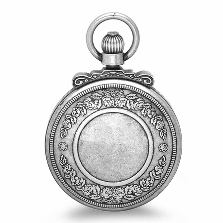 Antique Silver Quartz Railroad Charles Hubert Pocket Watch & Chain #3863-S - Discontinued