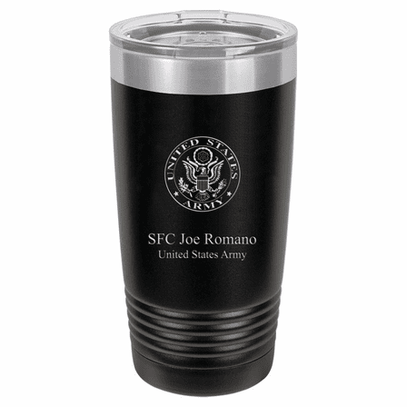 Army Emblem 20 Ounce Black Polar Camel Travel Mug