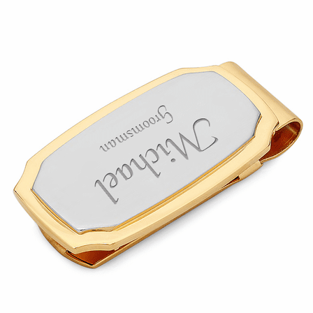 Badge Engraved Spring Loaded Money Clip