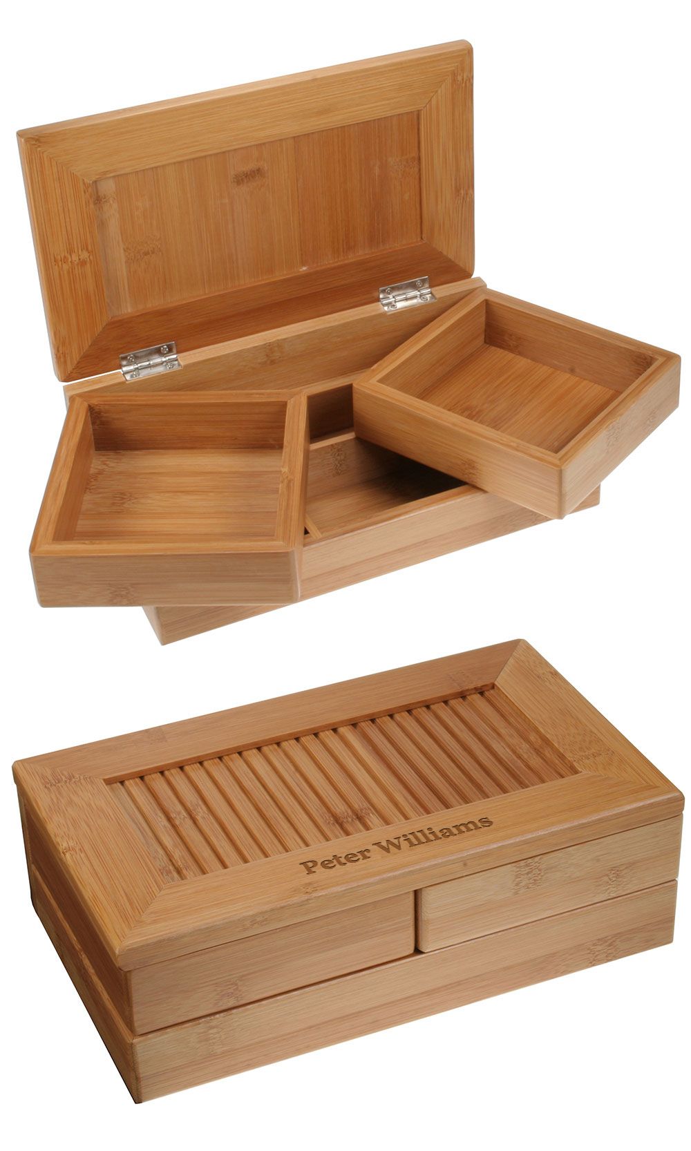 Bamboo Desktop Stationery & Organizer Box Executive Gift Shoppe