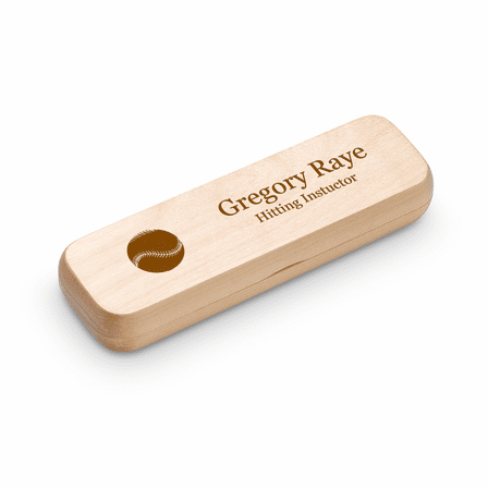 Baseball Theme Laser Engraved Maple Wood Double Pen and Box Set