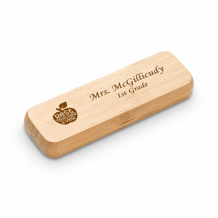Best Teacher Ever Laser Engraved Bamboo Pen and Box Set