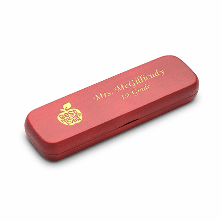 Best Teacher Ever Personalized Cherry Finish Double Pen and Box Set