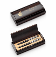 Best Teacher Ever Personalized Two Piece Pen Set with Wood Box