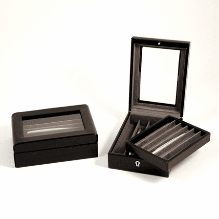 Black Croco Leather Pen Box - Discontinued