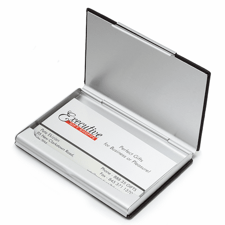 Black Faux Leather Business Card Holder