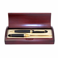 Black Lacquer & Brass Pen and Letter Opener Set