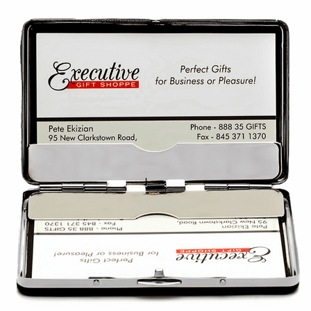 Black Leather Engraved Business Card Holder