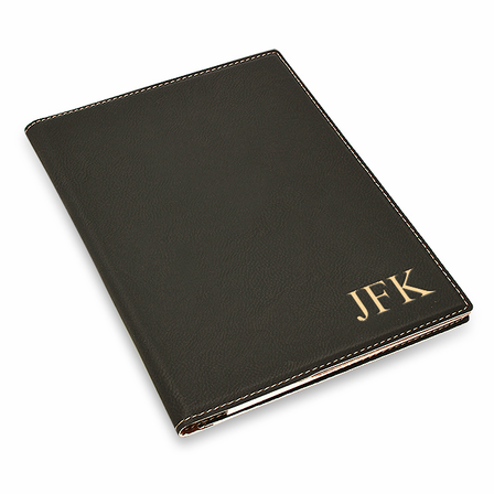 Black Portfolio & Notebook with Personalized Initials