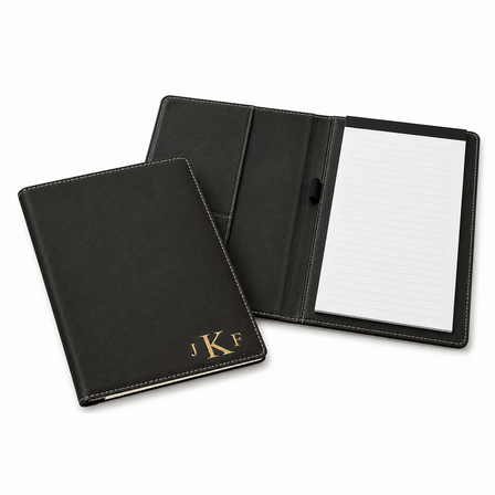 Black Portfolio & Notebook with Roman Monogram