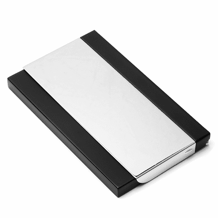 Black & Silver Engravable Business Card Holder