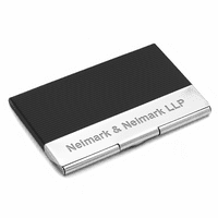 Black & Silver Engraved Business Card Holder - Discontinued