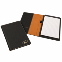 Black Small Portfolio & Notebook with Roman Monogram