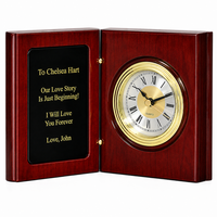 Book Of Life Personalized Rosewood Desk Clock