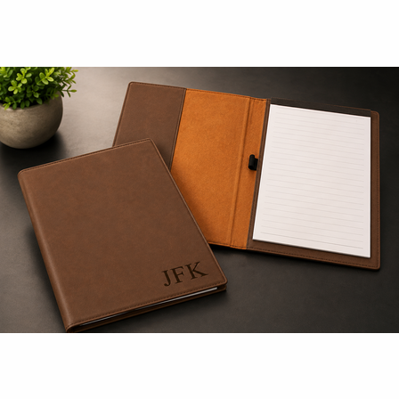 Brown Portfolio & Notebook with Personalized Initials