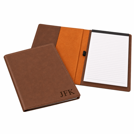 Brown Portfolio & Notebook with Personalized Initials