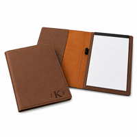 Brown Portfolio & Notebook with Roman Monogram