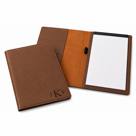 Brown Portfolio & Notebook with Roman Monogram