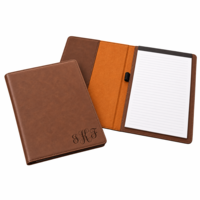 Brown Portfolio & Notebook with Script Monogram