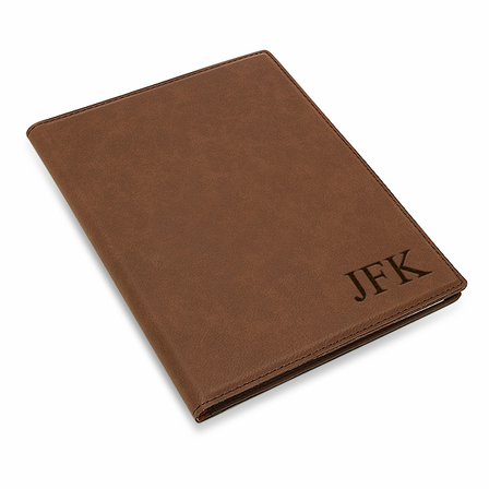 Brown Small Portfolio & Notebook with Personalized Initials