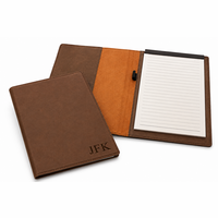 Brown Small Portfolio & Notebook with Personalized Initials