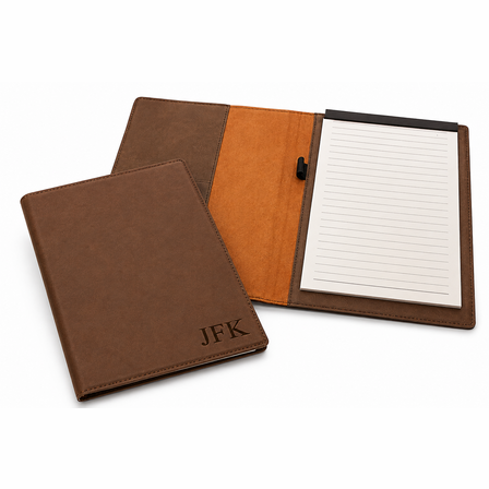 Brown Small Portfolio & Notebook with Personalized Initials